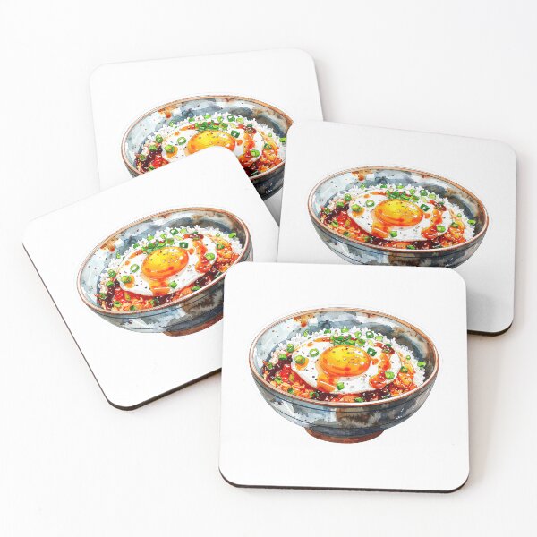 Item preview, Japanese Rice Bowl Egg Watercolor Illustration designed and sold by BetweenForms.