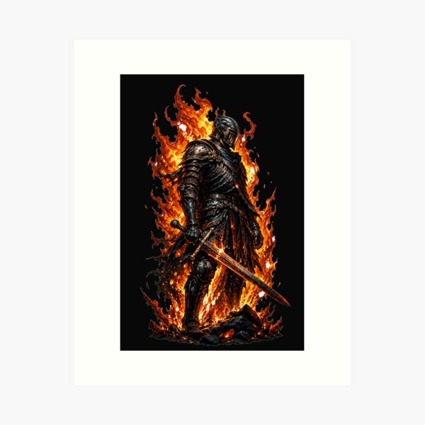 Item preview, Flaming Dark Fantasy Knight designed and sold by -DEEWOLF-.