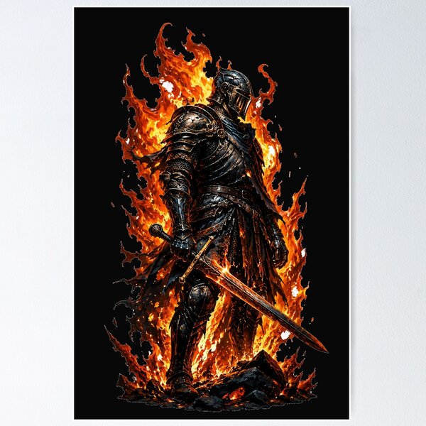 Item preview, Flaming Dark Fantasy Knight designed and sold by -DEEWOLF-.