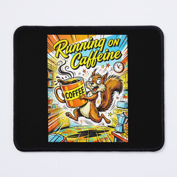 Item preview, Running On Caffeine Funny Coffee Squirrel Chaos designed and sold by TeeARTHY.