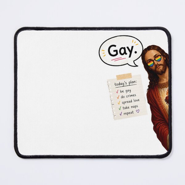 Item preview, Gay Jesus meme designed and sold by PatternFly.