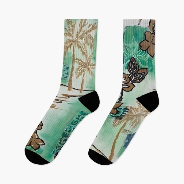 Item preview, Mid Century Tropical Tiki Hibiscus Print designed and sold by Lee Hiller Designs.