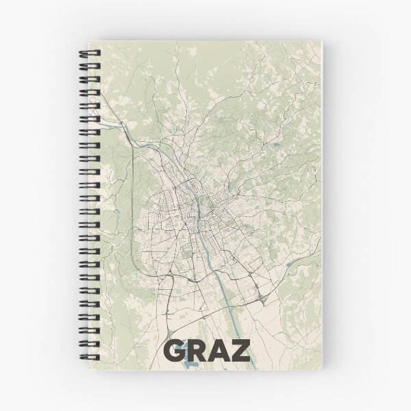 Item preview, Graz Map designed and sold by MapsNerd.