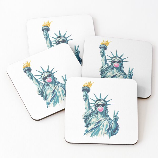 Item preview, Statue Of Liberty Bubblegum Peace Sign Pop Art designed and sold by TeeARTHY.