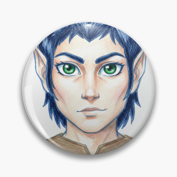 Item preview, Colored Pencil Sketch of Green Eyed Elf designed and sold by KaleChub.