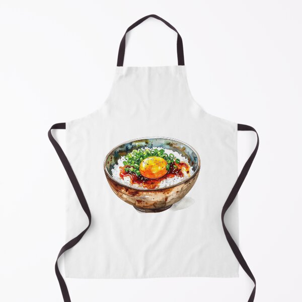 Item preview, Japanese Rice Bowl Egg Watercolor Illustration designed and sold by BetweenForms.