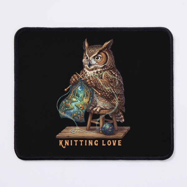Item preview, Knitting Love Owl Yarn Crafter Night Sky designed and sold by TeeARTHY.