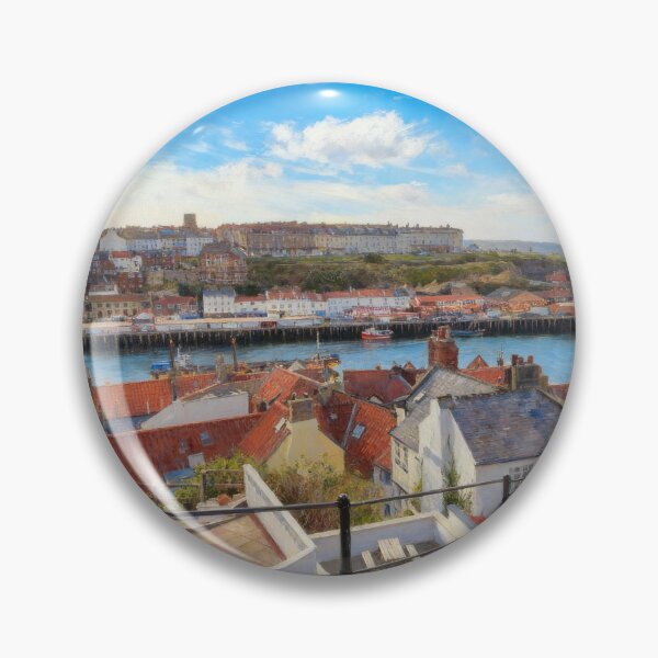 Item preview, Whitby 199 Steps Wall Art Print, Whitby Harbour Coastal Print, North Yorkshire Seaside Decor, Summer Whitby Artwork designed and sold by QuietCanvasArtworks.