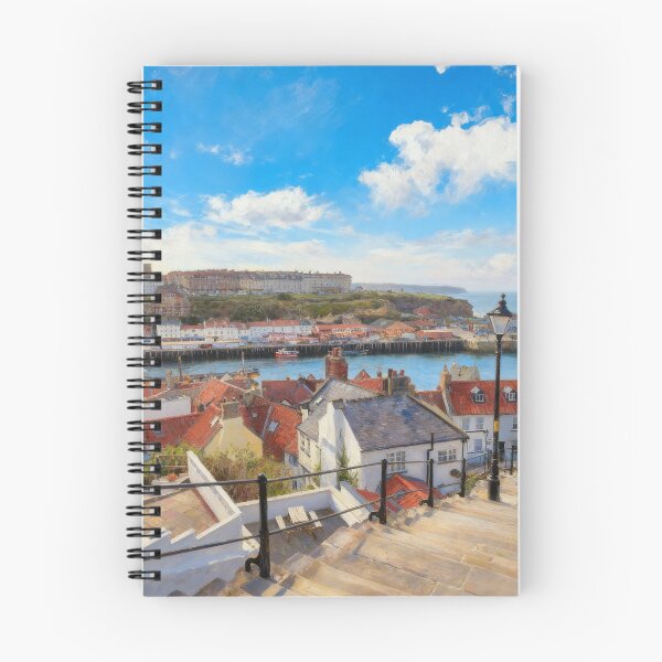 Item preview, Whitby 199 Steps Wall Art Print, Whitby Harbour Coastal Print, North Yorkshire Seaside Decor, Summer Whitby Artwork designed and sold by QuietCanvasArtworks.
