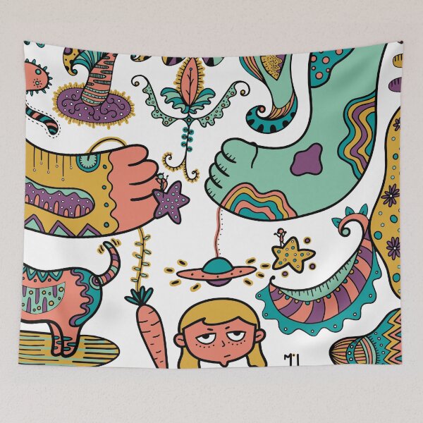 Item preview, Mood Surreal Doodle Art Psychedelic Pop Abstract Illustration designed and sold by MonoGarabato.