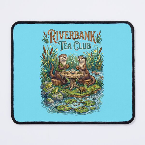 Item preview, Riverbank Tea Club Cute Otters Drinking Tea Cottagecore designed and sold by TeeARTHY.