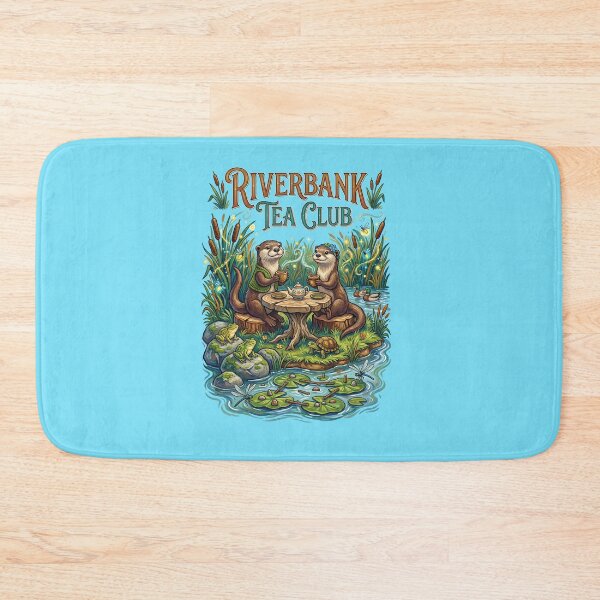 Item preview, Riverbank Tea Club Cute Otters Drinking Tea Cottagecore designed and sold by TeeARTHY.
