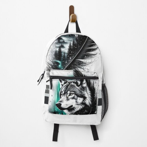 Item preview, Wolf Feather Tattoo Art – Aurora Forest Wild Wolf designed and sold by Hey! your search is end here.