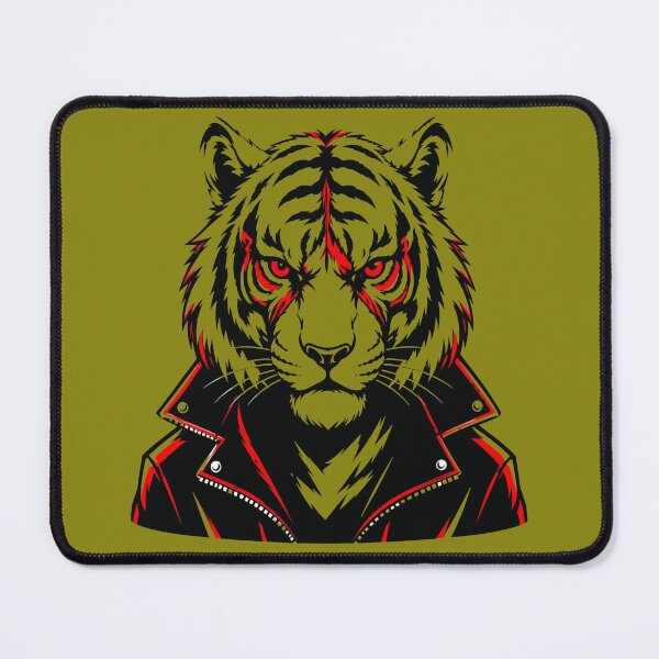 Item preview, Rebel Tiger – Streetwear Mascot Leather Jacket designed and sold by RAYBIL.