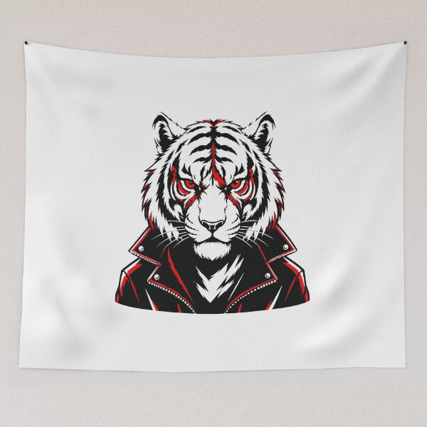 Item preview, Rebel Tiger – Streetwear Mascot Leather Jacket designed and sold by RAYBIL.