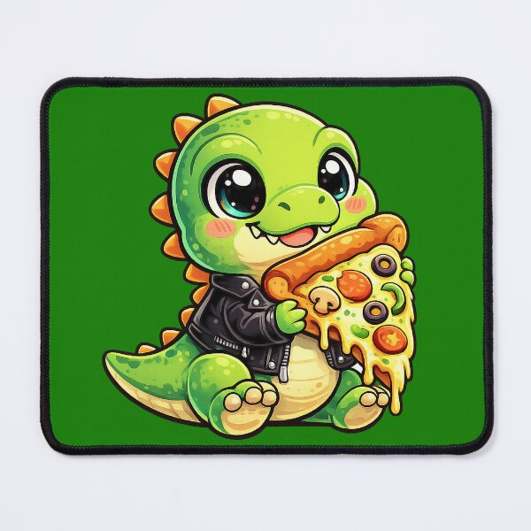 Item preview, Rebel Baby T-Rex with Pizza | Kawaii Urban Style Dinosaur designed and sold by JulianBurgos94.