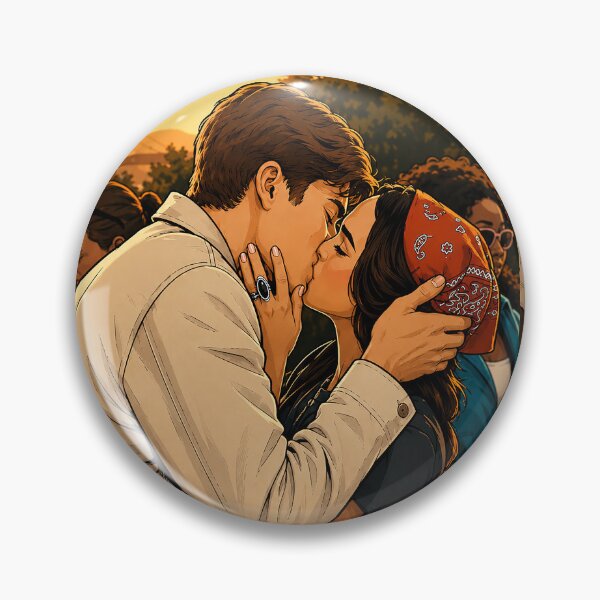 Item preview, Zoey Deutch (Jill) and Nick Robinson (Wes) kissing (fan art) designed and sold by PopCultureAndStuff.