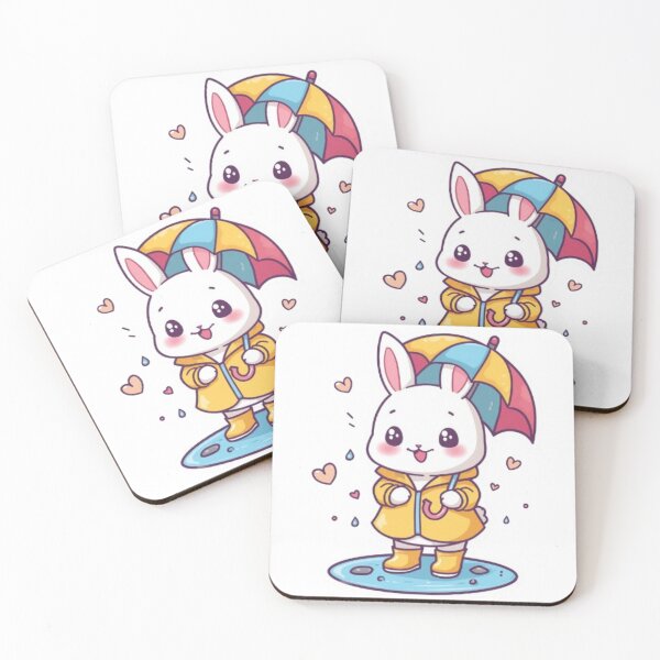 Item preview, Cute Rainy Bunny Kawaii Sticker | Adorable Rabbit with Umbrella designed and sold by Stylestickers55.