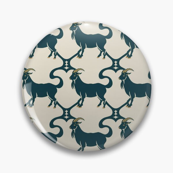 Item preview, Capricorn Goat Zodiac Pattern | Elegant Teal Seamless Repeat designed and sold by Midnight Veil Designs.