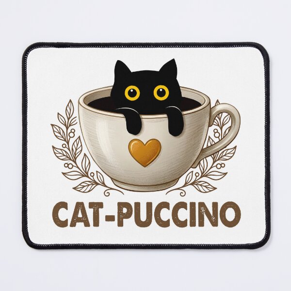 Item preview, Cat-puccino funny capuchino coffee cat parody designed and sold by PurrfectHome.