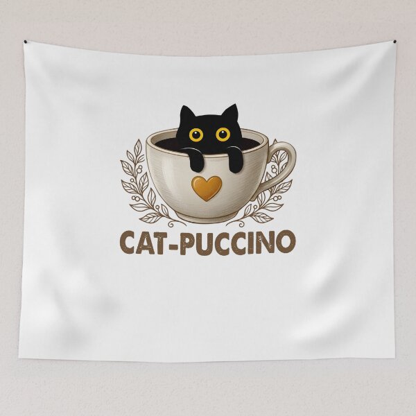 Item preview, Cat-puccino divertido café capuchino gato parodia designed and sold by PurrfectHome.