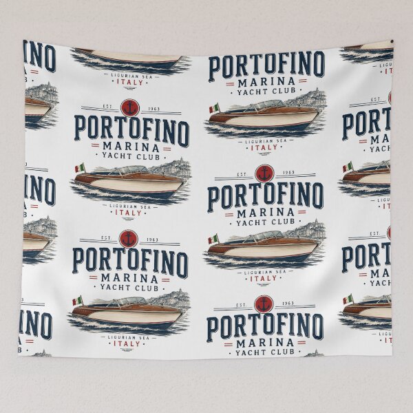 Item preview, Portofino Marina Vintage Boat | Italian Wooden Yacht Club Design designed and sold by Asfyi.