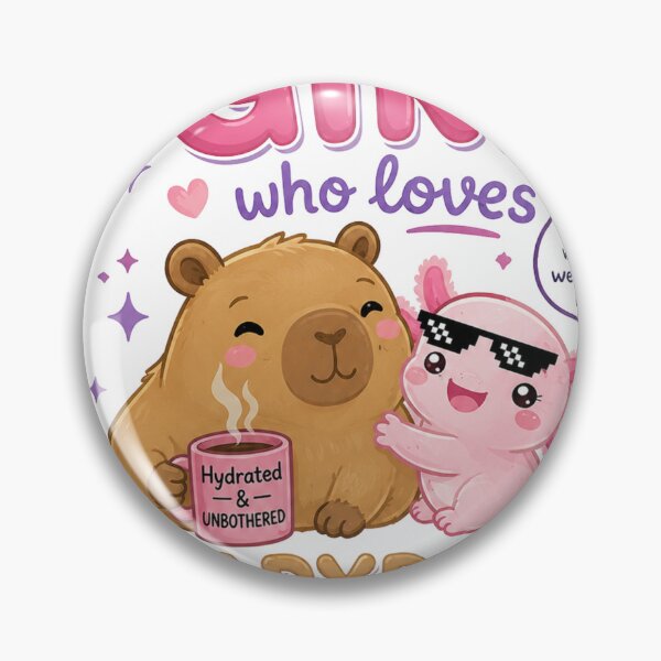 Item preview, Just a Girl Who Loves Capybara and Axolotl Cute Kawaii designed and sold by SMARTKIT  DESIGNAGENCY.