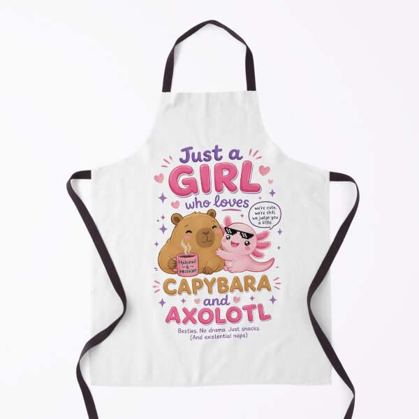 Item preview, Just a Girl Who Loves Capybara and Axolotl Cute Kawaii designed and sold by SMARTKIT DESIGNAGENCY.