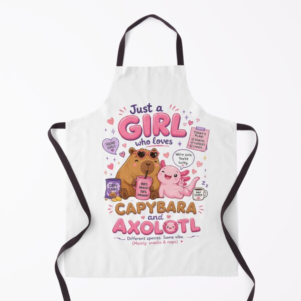 Item preview, Just a Girl Who Loves Capybara and Axolotl Cute Kawaii designed and sold by SMARTKIT DESIGNAGENCY.