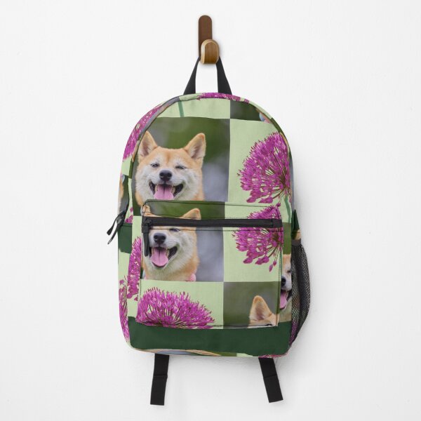 Item preview, Whimsical Dog and Garlic Flower Botanical Pattern designed and sold by JurateArt-DK.