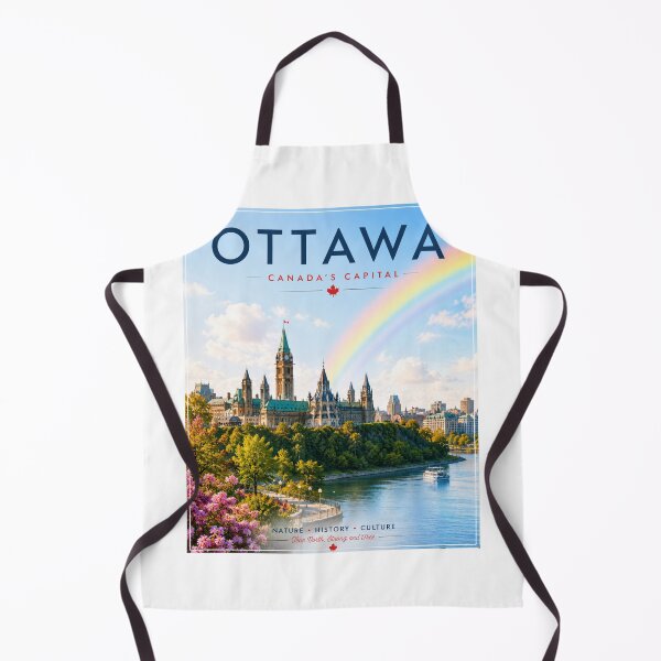 Item preview, Ottawa Canada Travel Poster | Parliament Hill Rainbow Wall Art designed and sold by ElartedeNoel.