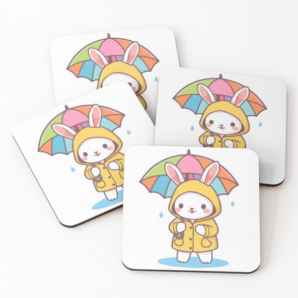 Item preview, Kawaii Rain Bunny Sticker | Cute Chibi Rabbit Gift designed and sold by Stylestickers55.