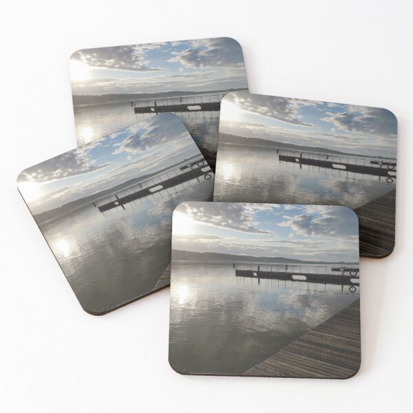 Item preview, Serene Wooden Pier on Calm Lake designed and sold by HiddenPlaces.
