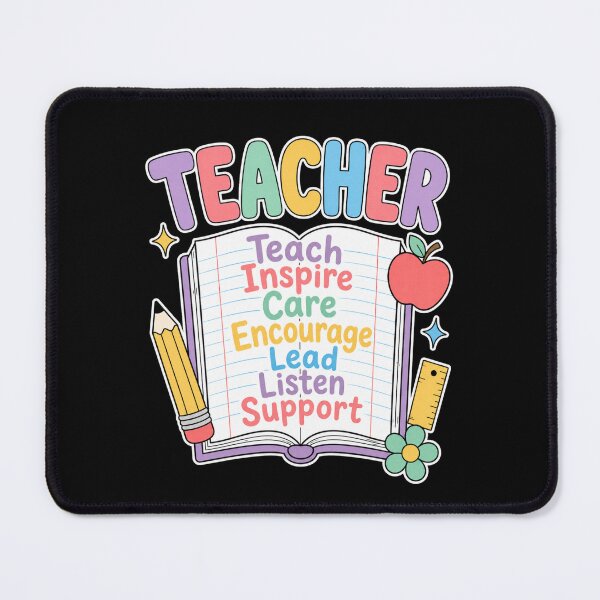 Item preview, Teacher Teach Inspire Care Encourage Lead Listen Support designed and sold by FreshVibe Prints.
