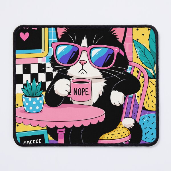 Item preview, Kawaii Grumpy Cat with Glasses "NOPE" | Introverted Humor and Coffee designed and sold by JulianBurgos94.