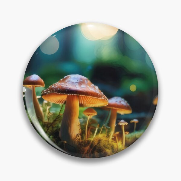Item preview, Bioluminescent Red Mushroom Night Forest Design designed and sold by BetweenForms.