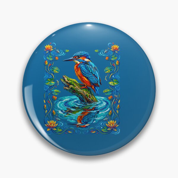Item preview, Colorful Kingfisher Bird Water Reflection Wildlife designed and sold by TeeARTHY.