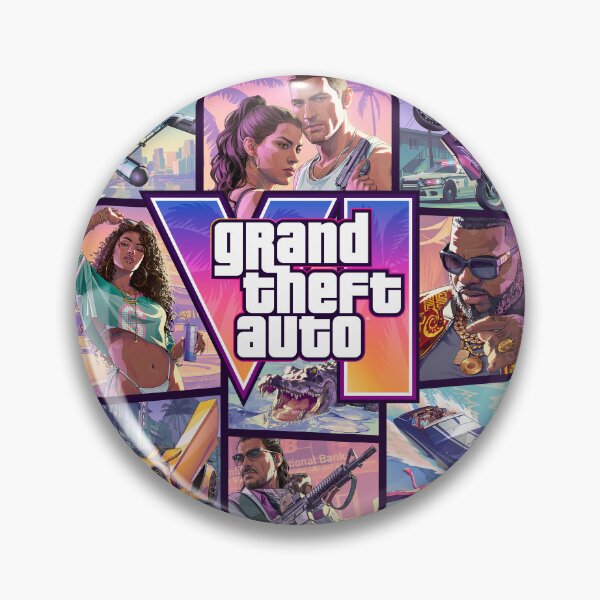 Item preview, ​GTA VI Cover Art 5K Style Tropical Neon Urban Adventure designed and sold by 1001T-Shirt.
