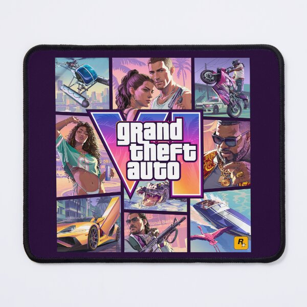 Item preview, ​GTA VI Cover Art 5K Style Tropical Neon Urban Adventure designed and sold by 1001T-Shirt.