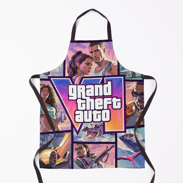 Item preview, GTA VI Cover Art 5K Style Tropical Neon Urban Adventure designed and sold by 1001T-Shirt.