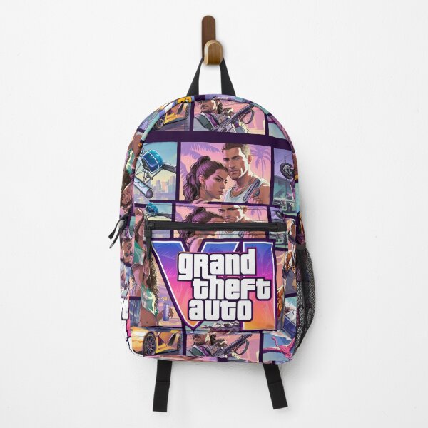 Item preview, GTA VI Cover Art 5K Style Tropical Neon Urban Adventure designed and sold by 1001T-Shirt.