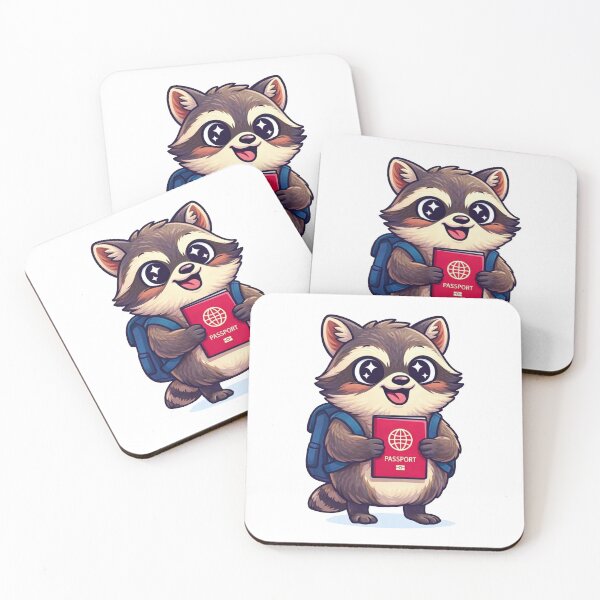 Item preview, Cute Raccoon Traveler Vacation Mode designed and sold by Fikuall.