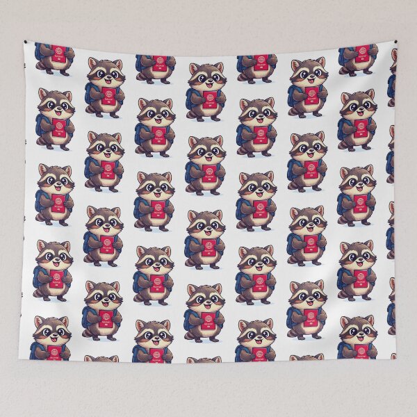 Item preview, Cute Raccoon Traveler Vacation Mode designed and sold by Fikuall.
