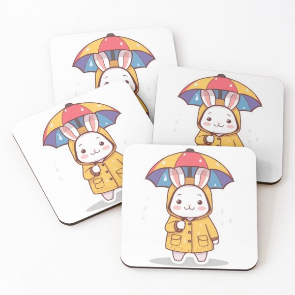 Item preview, Cute Bunny in Rain | Kawaii Rabbit Sticker designed and sold by Stylestickers55.