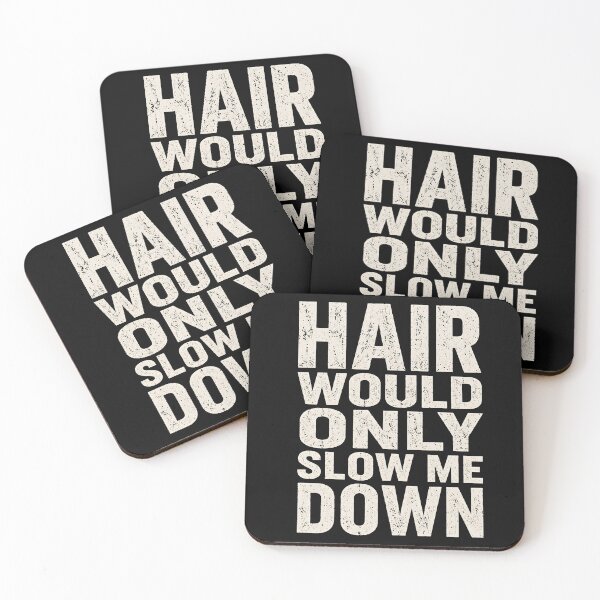Aperçu de l'œuvre Hair Would Only Slow Me Down Retro Bald Joke créée et vendue par Marblaes00.
