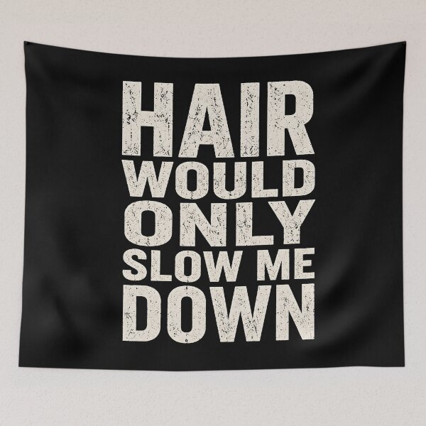 Item preview, Hair Would Only Slow Me Down Retro Bald Joke designed and sold by Marblaes00.