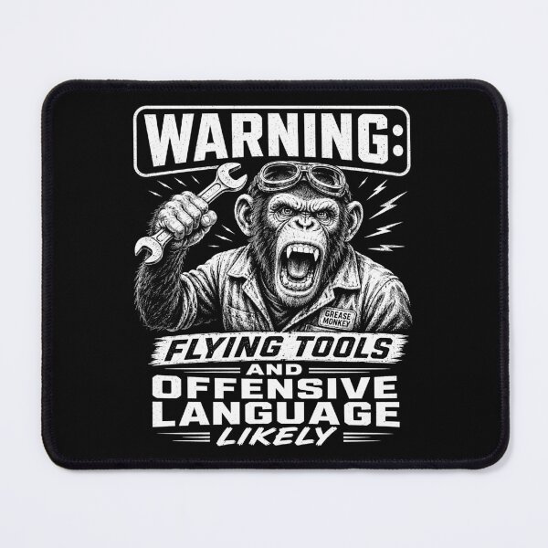 Item preview, Auto Mechanic Flying Tools Offensive Language Warning designed and sold by Victor Shadehorn.