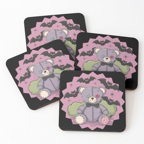Item preview, Kawaii Pastel Goth Stitched Teddy Bear Bats designed and sold by NSB-Design.