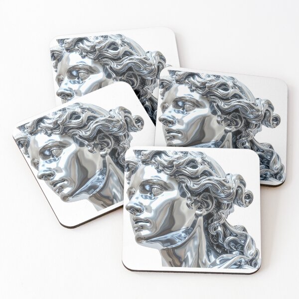 Item preview, Liquid Chrome Female Greek Bust Statue designed and sold by BetweenForms.