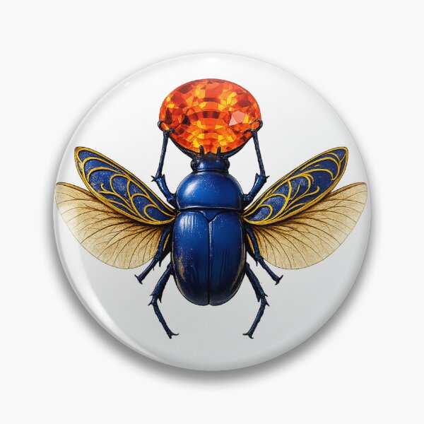 Item preview, Ancient Egyptian Winged Scarab – Khepri Beetle with Golden Wings, Pharaoh Symbol Art designed and sold by TuyaArts.